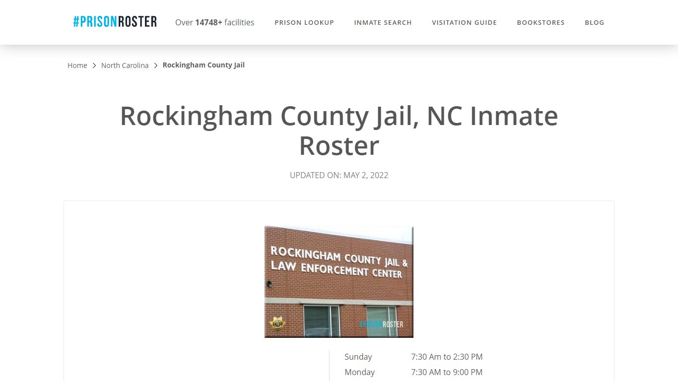 Rockingham County Jail, NC Inmate Roster