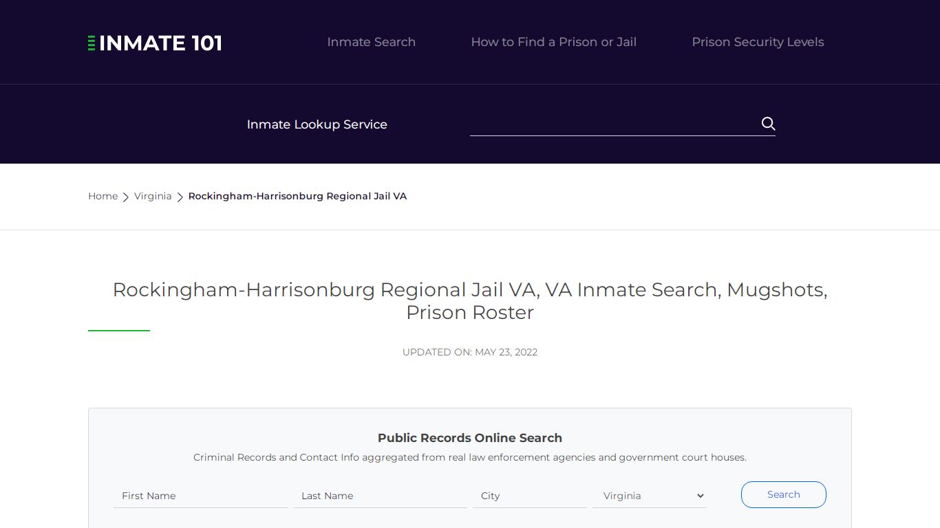 Rockingham-Harrisonburg Regional Jail VA, VA Inmate Search ...